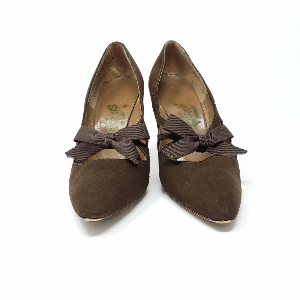 Vintage Flings Brown Suede Heel, Size 6.5 - Picture 3 of 8